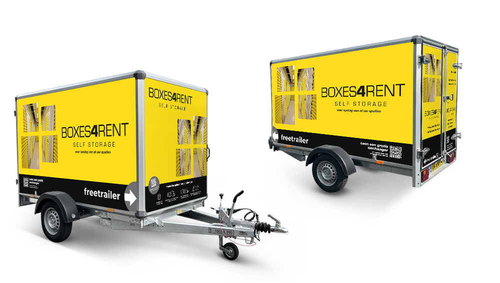 Huur een gratis aanhanger van Boxes4rent
