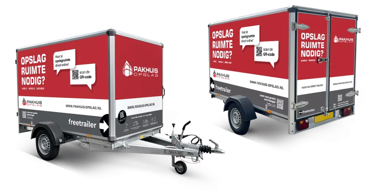 Huur een gratis aanhanger van Pakhuis Opslag