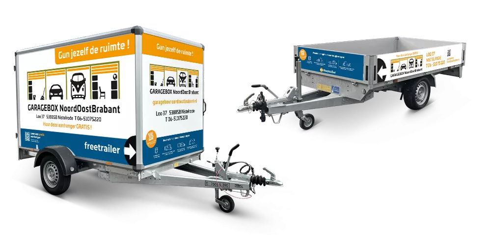 Huur een gratis aanhanger van Garagebox Noordoost‑Brabant